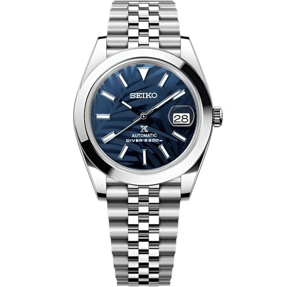 Datejust Mod - Palm Leaf Smooth Blue