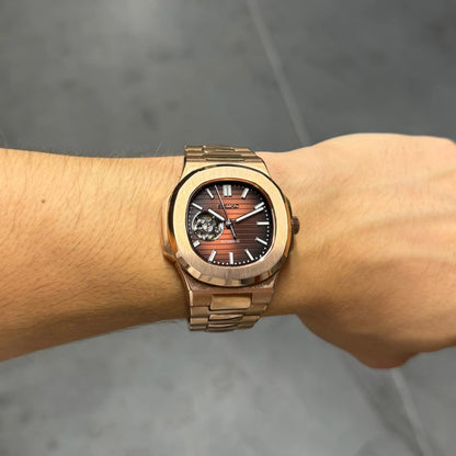 Nautilus Mod - Rose Gold Chocolate Open Heart