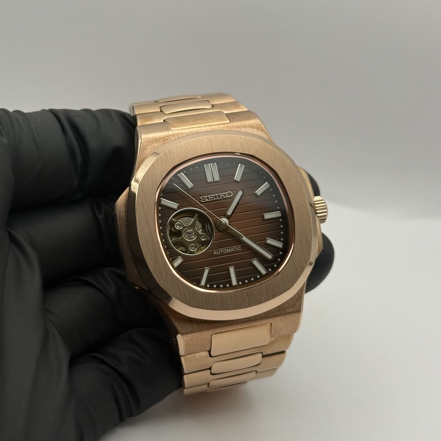 Nautilus Mod - Rose Gold Chocolate Open Heart