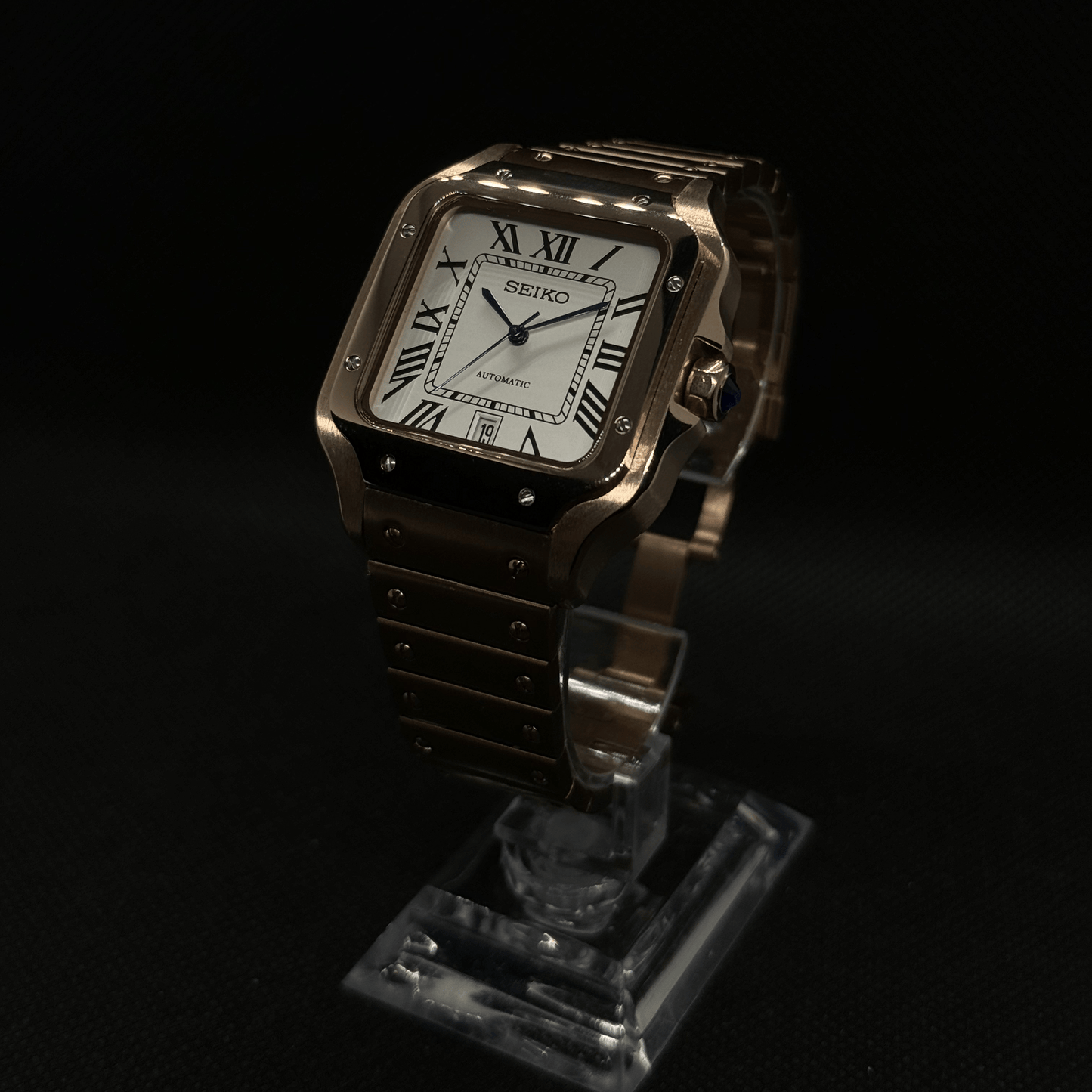 Santos Mod - Rose Gold White